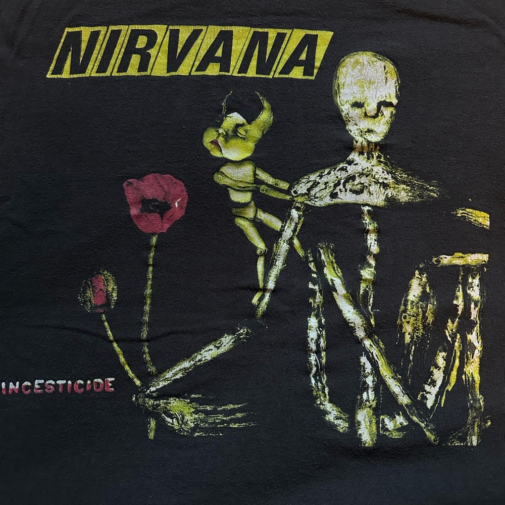 NIRVANA Black and Yellow Graphic Tee